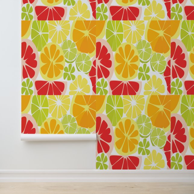 Citrus Fruit Pattern Wallpaper (Application)