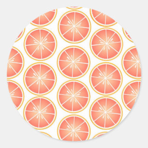 Citrus Fruit Print - Grapefruit Classic Round Sticker