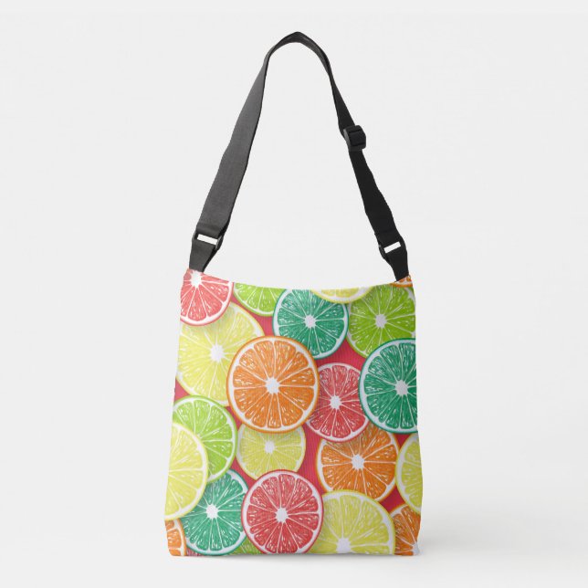 Citrus fruit slices pop art 2 crossbody bag (Front)