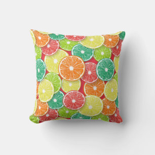 Citrus fruit slices pop art 2 cushion