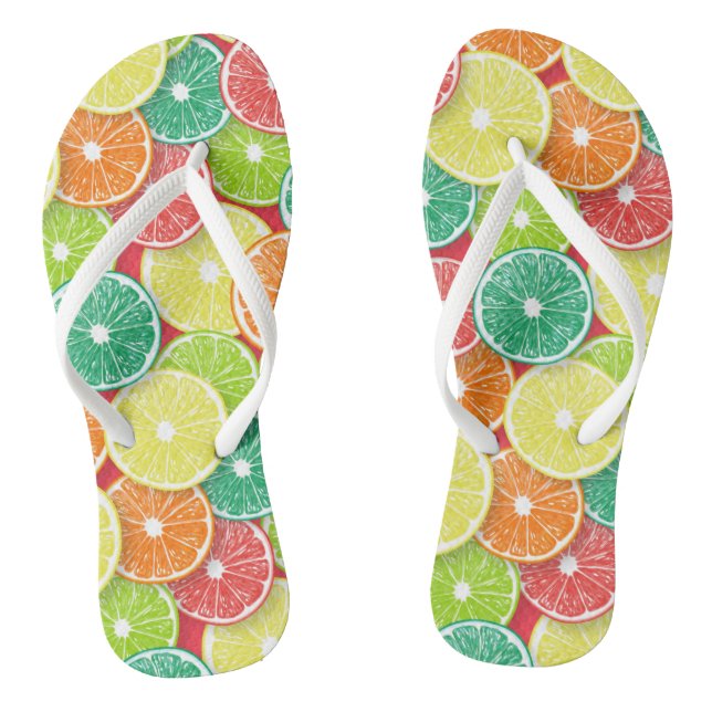 Citrus fruit slices pop art 2 flip flops (Footbed)