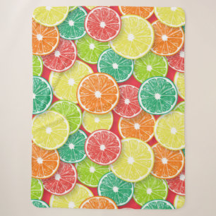 Citrus fruit slices pop art 2 sherpa blanket