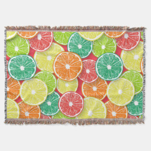 Citrus fruit slices pop art 2 throw blanket