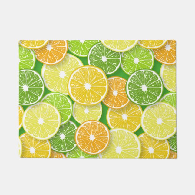 Citrus fruit slices pop art 3 doormat (Front)