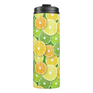 Citrus fruit slices pop art 3 thermal tumbler