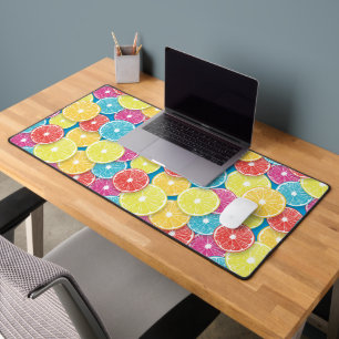 Citrus fruit slices pop art desk mat
