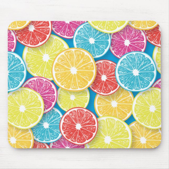 Citrus fruit slices pop art mouse mat (Front)