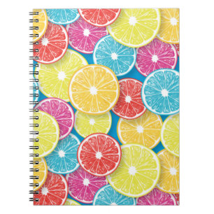 Citrus fruit slices pop art notebook