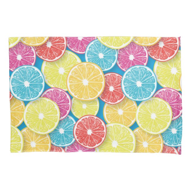 Citrus fruit slices pop art pillowcase (Front)