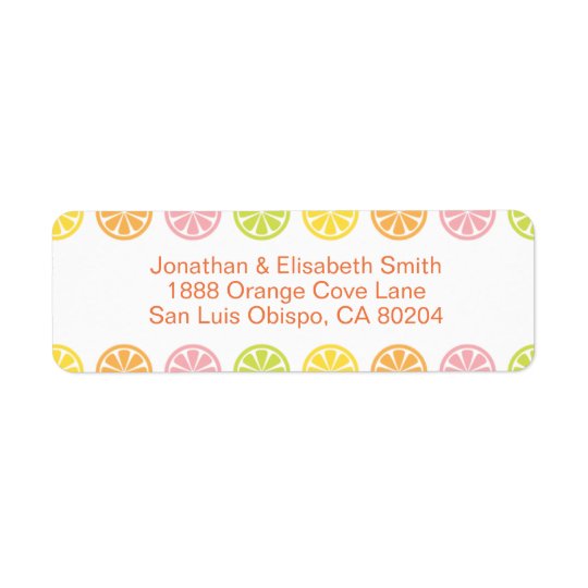 Citrus Fruit Slices Summer Return Address Label
