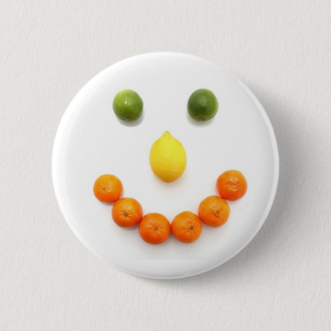 Citrus Fruit Smile 6 Cm Round Badge (Front)