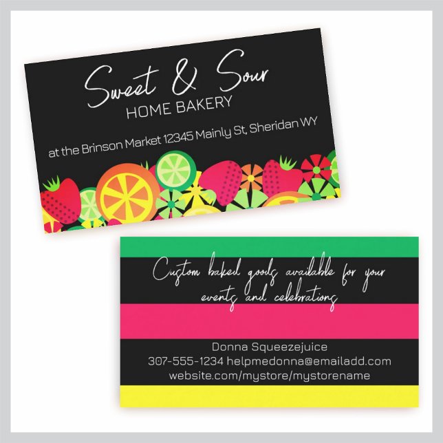 citrus fruit strawberry baking bakery chef cooking business card (Creator Uploaded)