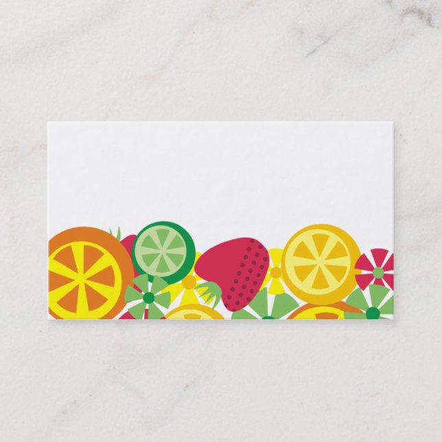citrus fruit strawberry chef catering business car business card (Front)
