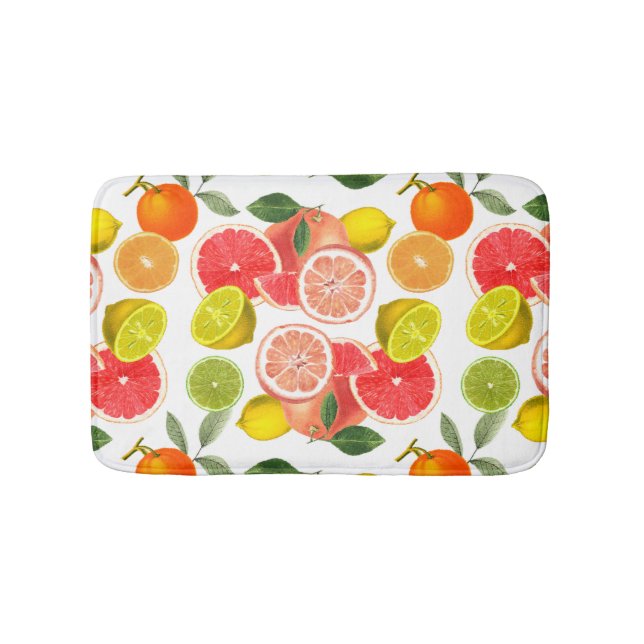 Citrus Fruit With Leaves  Bath Mat (Front)