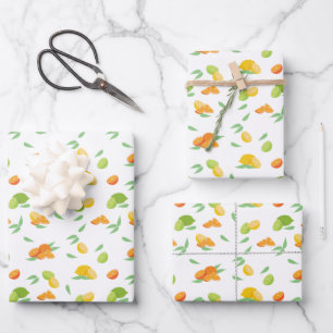 Citrus Fruit Wrapping Paper Sheet