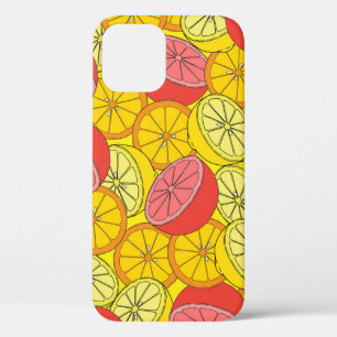 Citrus Fruits Bright Seamless Pattern iPhone 12 Case