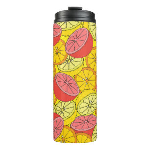 Citrus Fruits Bright Seamless Pattern Thermal Tumbler
