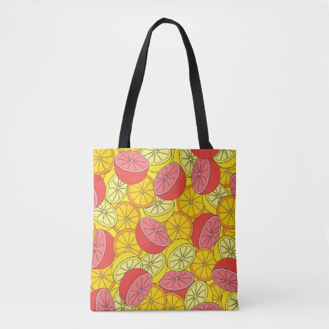 Citrus Fruits Bright Seamless Pattern Tote Bag (Front)
