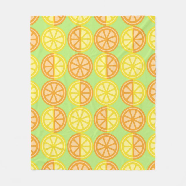 Citrus Fruits Fleece Blanket (Front)