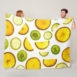 Citrus Fruits Fleece Blanket Fresh Design