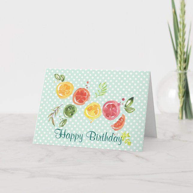 Citrus Fruits in Watercolor Card (Front)