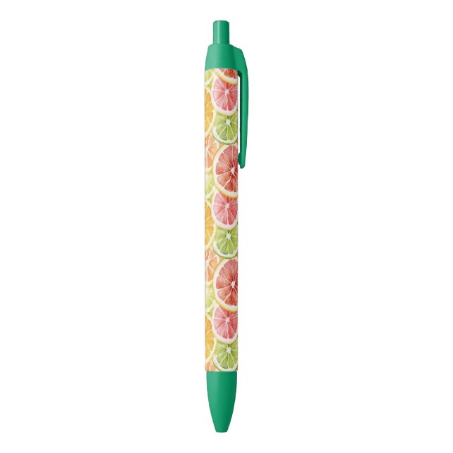 Citrus Fruits Lime Lemon Orange Grapefruit Black Ink Pen (Bottom (Vertical))