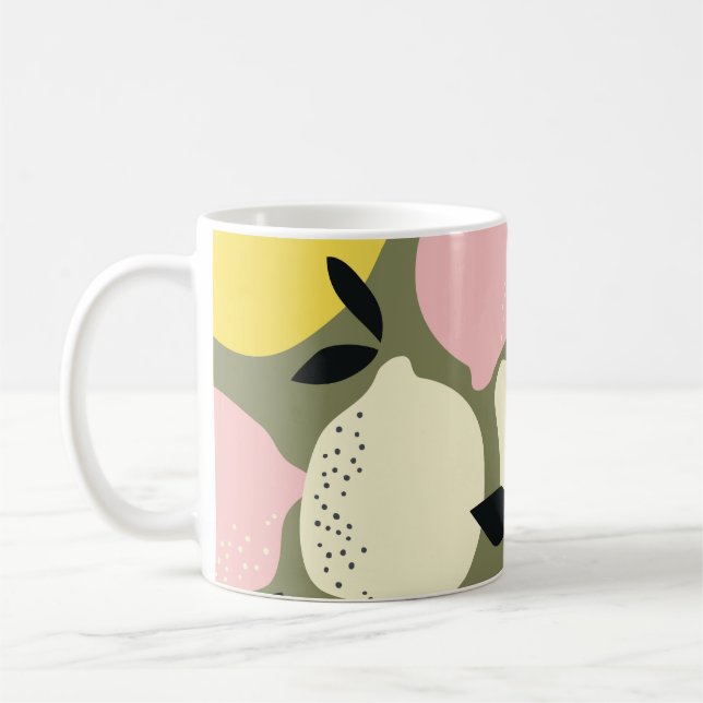 Citrus Fruits Seamless Pattern Coffee Mug (Left)