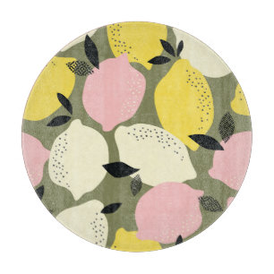 Citrus Fruits Seamless Pattern Cutting Board