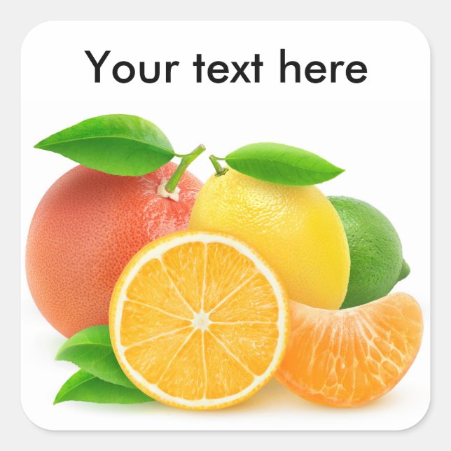 Citrus fruits square sticker (Front)