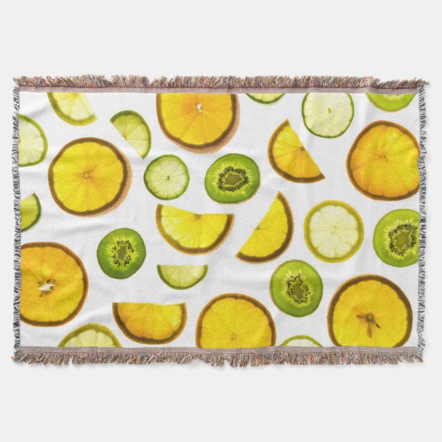 Citrus Fruits Throw Blanket (Front)