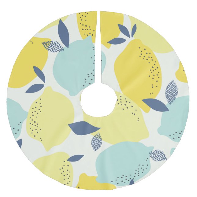 Citrus fruits, vibrant seamless pattern. brushed polyester tree skirt (Front)