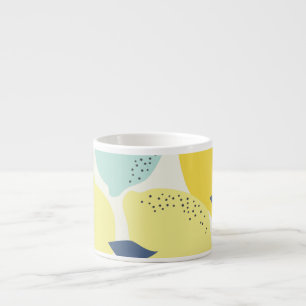 Citrus fruits, vibrant seamless pattern. espresso cup