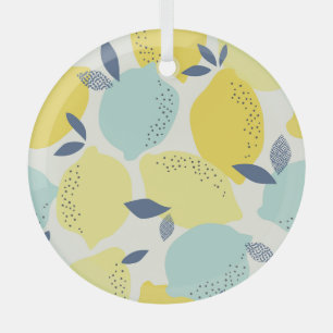 Citrus fruits, vibrant seamless pattern. glass tree decoration