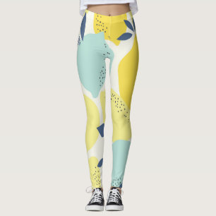 Citrus fruits, vibrant seamless pattern. leggings