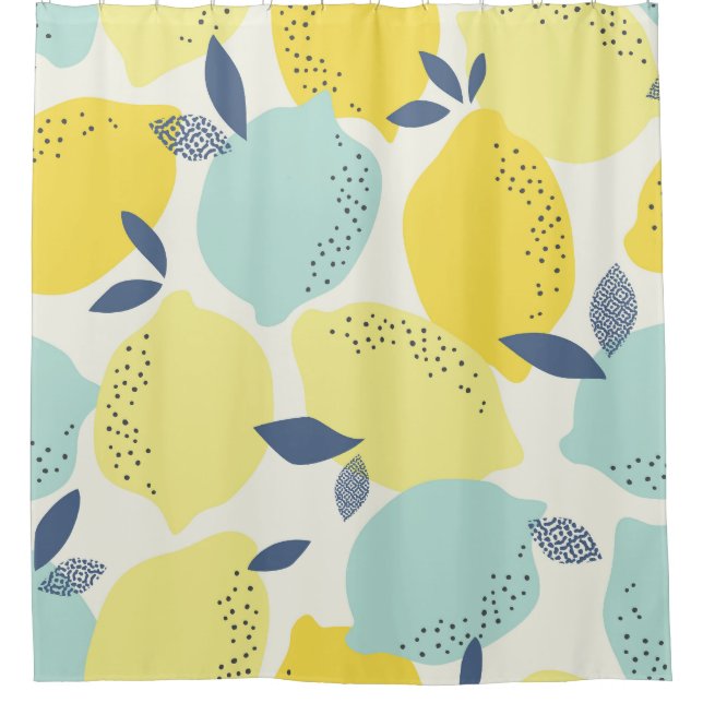 Citrus fruits, vibrant seamless pattern. shower curtain (Front)