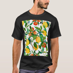 Citrus fruits, vibrant watercolor pattern. T-Shirt