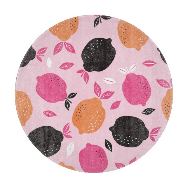 Citrus fruits, vintage textile pattern. cutting board (Front)