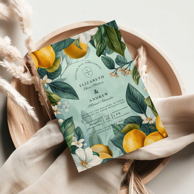 Citrus Garden Botanical Wedding Invitation (Creator Uploaded)