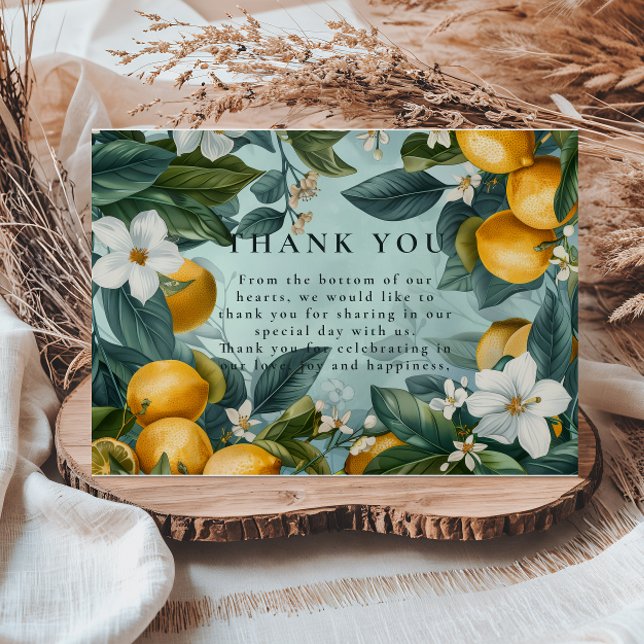 Citrus Garden Botanical Wedding Thank You Card (Creator Uploaded)