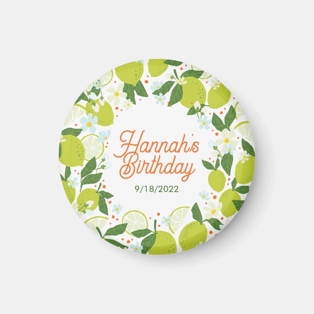 Citrus Garden Magnet - Editable Text Design (Front)