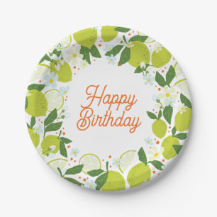 Citrus Garden Paper Plate - Editable Message