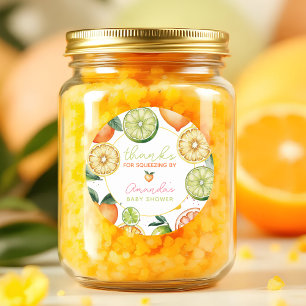 Citrus Got Real Watercolor Fruit Baby Shower  Classic Round Sticker