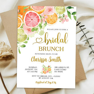 Citrus Grapefruits Summer Bridal Shower Invitation