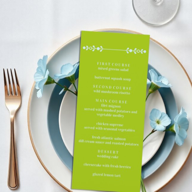 Citrus Green & Coastal Blue Wedding Menu (Creator Uploaded)