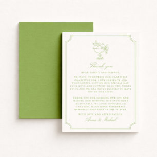 Citrus Green Double Frame  Wedding Thank You card