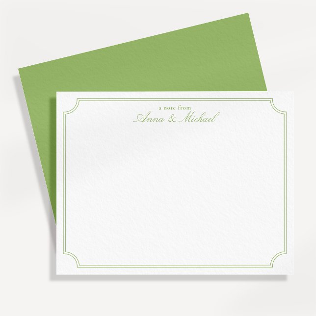Citrus Green Elegant Minimalist Wedding Note Card (Creator Uploaded)