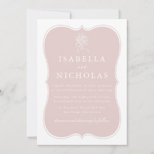 Citrus Green Elegant Wedding Invitation with Frame