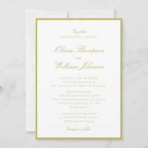 Citrus Green Framed Wedding Invitation