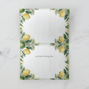 Citrus Green Lemon thank you Bridesmaid card