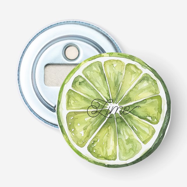 Citrus Green Lime Fruit Bottle Opener (Front)